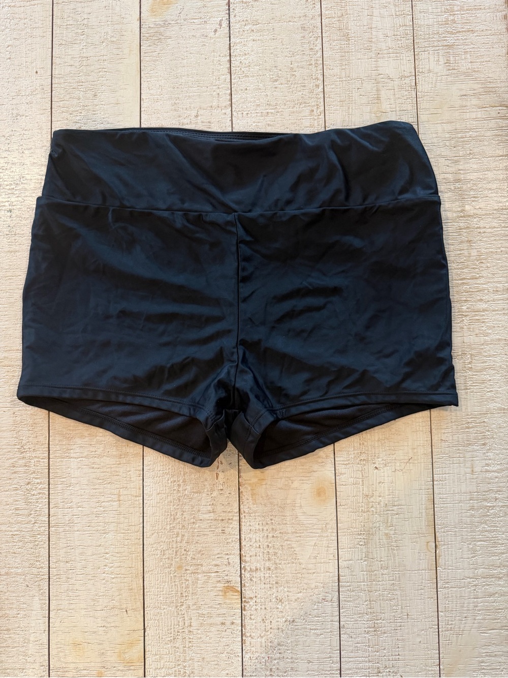 Time and Tru Black High-Rise Swim Shorts